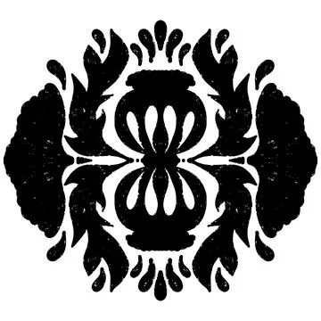 Pattern symmetrical texture imprint black element vector tile pattern Illustrazione stock