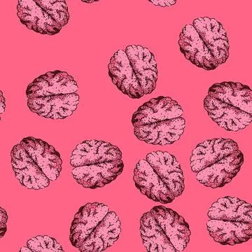 Pattern synapse brain sketch hand drawn 库存插图