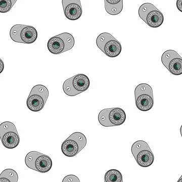 Pattern system fingerprint door lock cartoon vector Stock Illustration