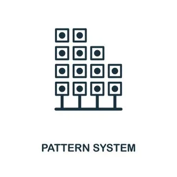 Pattern System icon. Monochrome style design from big data icon collection. UI Stock Illustration