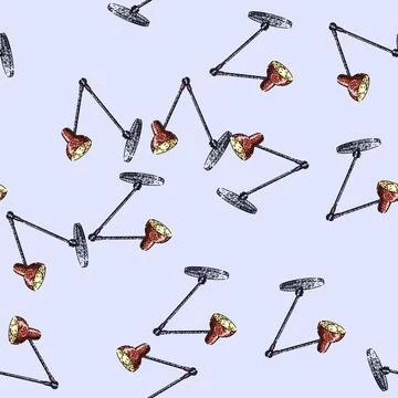 Pattern table desk lamp sketch hand drawn イラスト素材