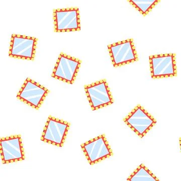 Pattern table makeup mirror frame cartoon vector Illustrazione stock