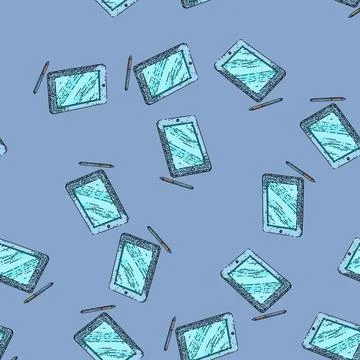 Pattern tablet screen sketch hand drawn Stock-Illustration