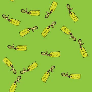 Pattern tag ribbon sketch hand drawn 스톡 일러스트
