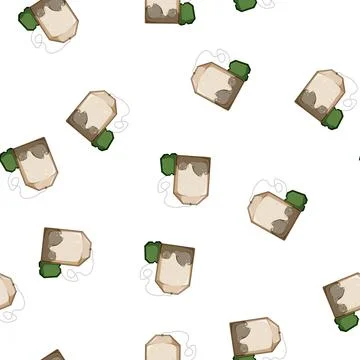 Pattern tag teabag cartoon vector Stock Illustration