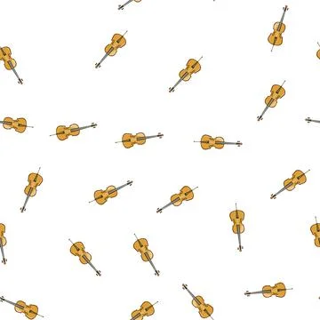 Pattern tailpiece cello cartoon vector Stock Illustration