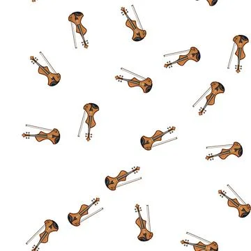 Pattern tailpiece violin cartoon vector Stock Illustration