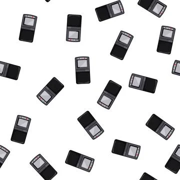 Pattern tape dictaphone cartoon vector Stock Illustration