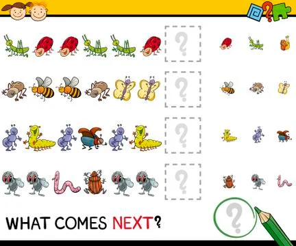 Pattern task for preschool kids Illustrazione stock
