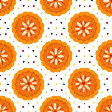 Pattern of tasty pumpkin pies Stock Illustration