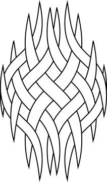 Pattern tattoo logo intertwining smoke vapors Celtic knot curved stripes Stock Illustration