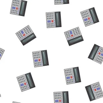 Pattern tax calculator device cartoon vector Illustrazione stock
