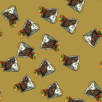 Pattern tea bag sketch hand drawn Stock Illustration