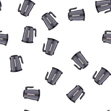 Pattern tea electric kettle cartoon vector Stock Illustration
