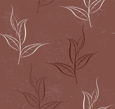 Pattern of tea plants Stock Illustration