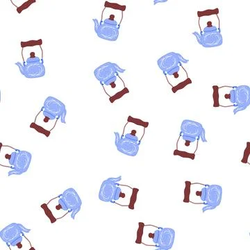 Pattern tea teapot ceramic cartoon vector Stock Illustration