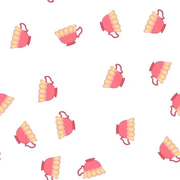 Pattern tea vintage cup cartoon vector Stock Illustration