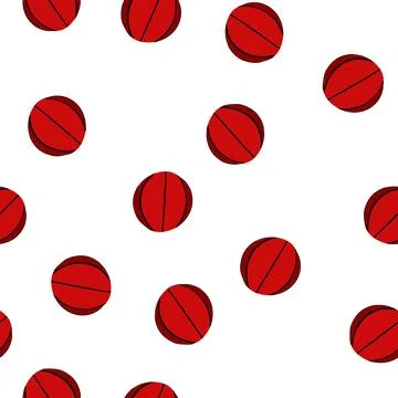 Pattern team basketball ball cartoon vector Illustrazione stock
