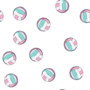 Pattern team volleyball ball cartoon vector 스톡 일러스트