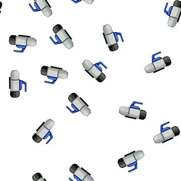 Pattern technician vacuum pump cartoon vector Illustrazione stock