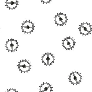 Pattern technology gear cartoon vector Stock Illustration