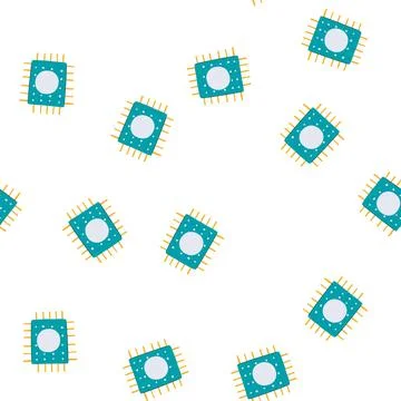 Pattern technology microchip cartoon vector Stockillustratie
