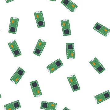 Pattern technology microcontroller cartoon vector Illustrazione stock