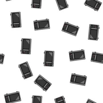 Pattern technology microwave oven cartoon vector 스톡 일러스트