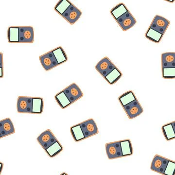 Pattern technology mp3 player cartoon vector 스톡 일러스트