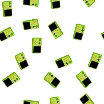 Pattern technology portable gaming device cartoon vector Stock Illustration