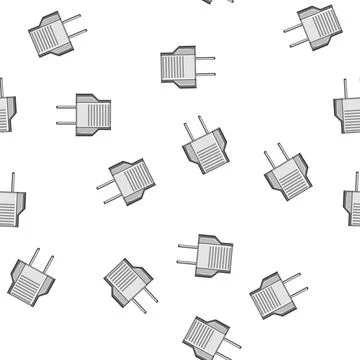 Pattern technology power adapter cartoon vector Stock Illustration