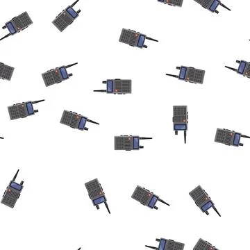 Pattern technology radio transceiver cartoon vector 스톡 일러스트