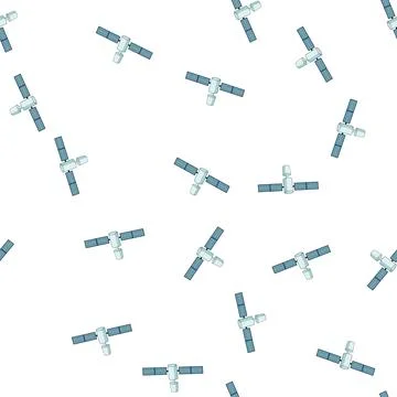 Pattern technology satellite cartoon vector Illustrazione stock