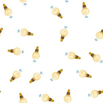 Pattern technology smart light bulb cartoon vector 스톡 일러스트