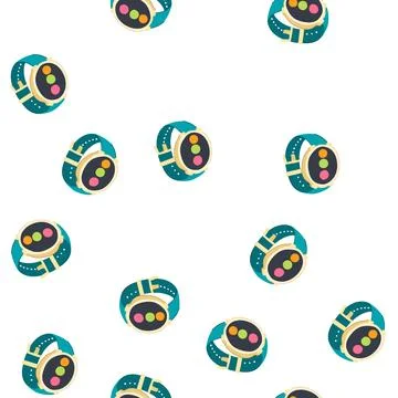 Pattern technology smart watch cartoon vector Illustrazione stock