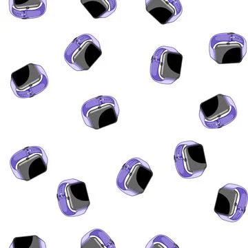 Pattern technology smart watch cartoon vector Illustrazione stock