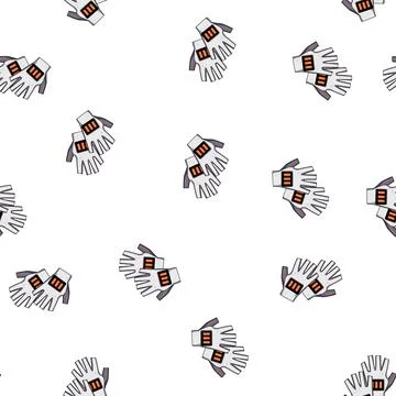 Pattern technology vr gloves cartoon vector Illustrazione stock