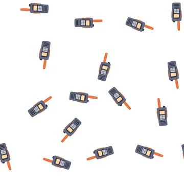 Pattern technology walkie talkie cartoon vector Stockillustratie