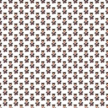 Pattern with a Teddy bear on a light background. Background with a brown bear Stock Photos