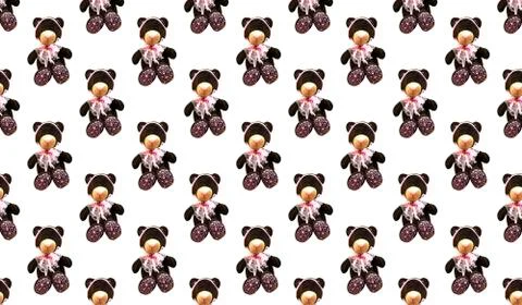 Pattern with a Teddy bear on a light background. Background with a brown bear Stock Photos