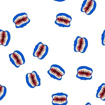 Pattern teeth monster mouth cartoon vector Stock-Illustration