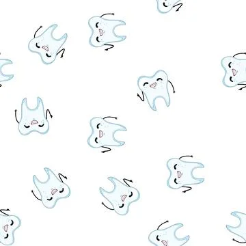 Pattern teeth tooth character cartoon vector Stock-Illustration