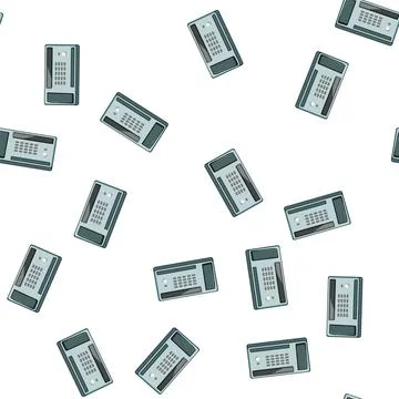 Pattern telephone fax machine cartoon vector Stock Illustration