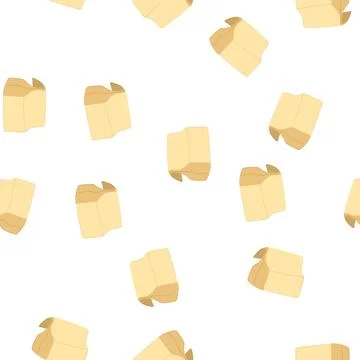 Pattern template paper lunch bag cartoon vector Stock Illustration