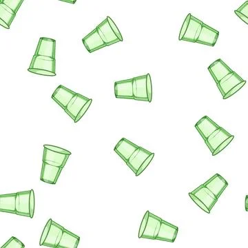 Pattern template plastic cup cartoon vector Stock Illustration