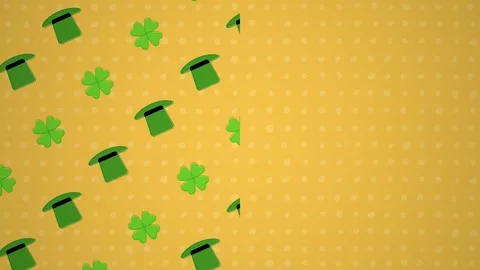 Pattern template of St. Patrick's Day, shamrocks clover, Four-leafed Irish party Video stock 302349996