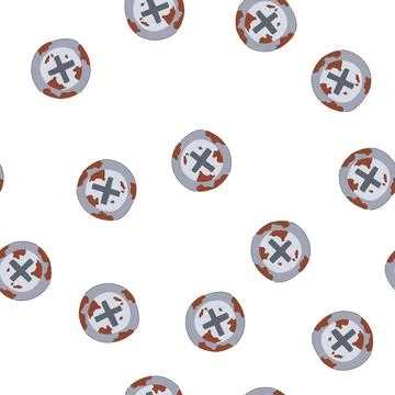 Pattern temporary rusty screw head cartoon vector イラスト素材