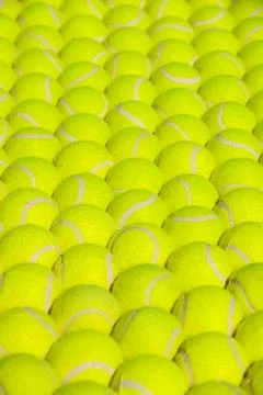 Pattern of tennis ball in rows Stock Photos