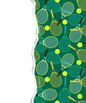 Pattern with tennis rackets and balls. Stock Illustration