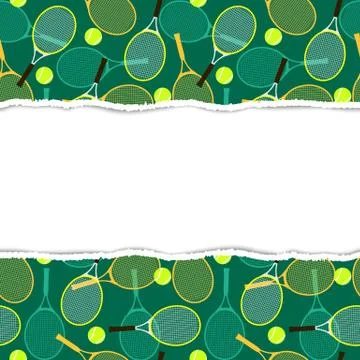Pattern with tennis rackets and balls. Stock Illustration
